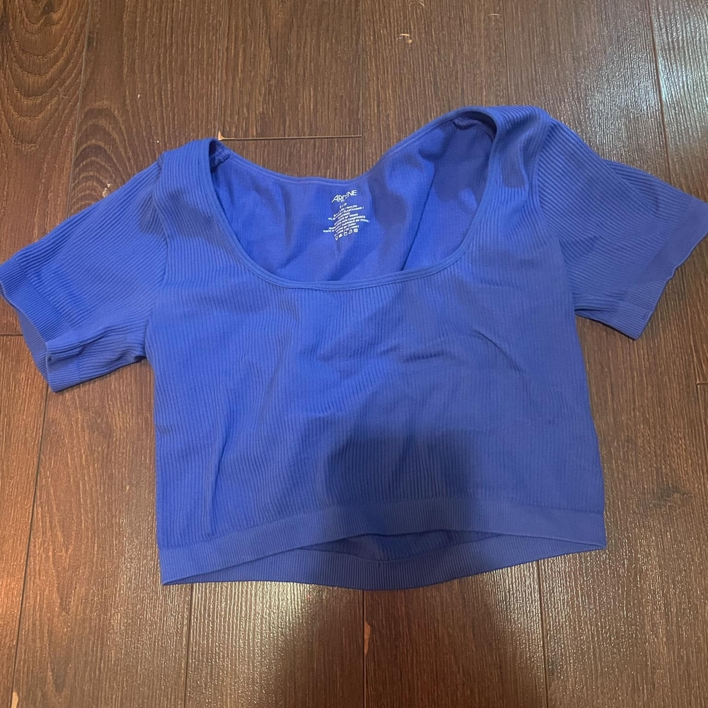 Ardene Blue Ribbed Top - Picture 2 of 3